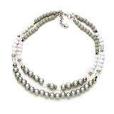 Suzie Blue Double Strand Wooden Necklace