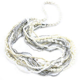 Suzie Blue Multi Strand Pearl & Shell Long Necklace