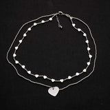 Suzie Blue Silver Plate Double Strand Charm Necklace (Choice of 2)