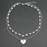 Suzie Blue Silver Plate Double Strand Charm Necklace (Choice of 2)