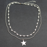 Suzie Blue Silver Plate Double Strand Charm Necklace (Choice of 2)