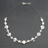 Suzie Blue Silver Plate Beaten Heart Necklace