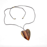 Suzie Blue Simple Wooden Heart Necklace