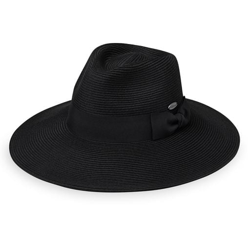 Versatility and comfort create this elegant hat. Feminine, wide-brimmed and crafted from flexi weave fabric. UPF50+