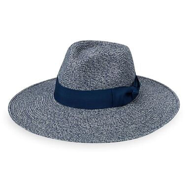 Versatility and comfort create this elegant hat. Feminine, wide-brimmed and crafted from flexi weave fabric. UPF50+