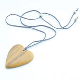 Suzie Blue Simple Wooden Heart Necklace