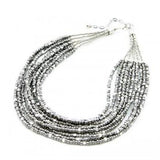 Suzie Blue Grey Beaded Necklace