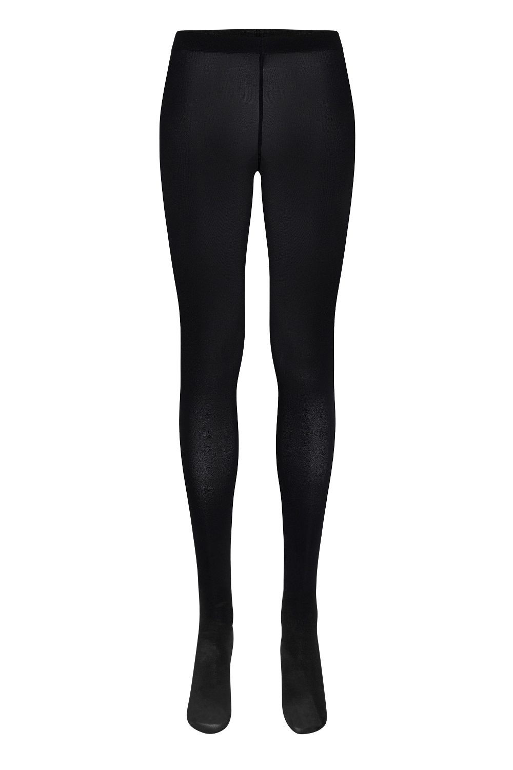 Black tights photographed on a light background.
