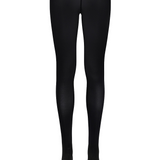Black tights photographed on a light background.