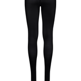 Back of black tights photographed on a light background.