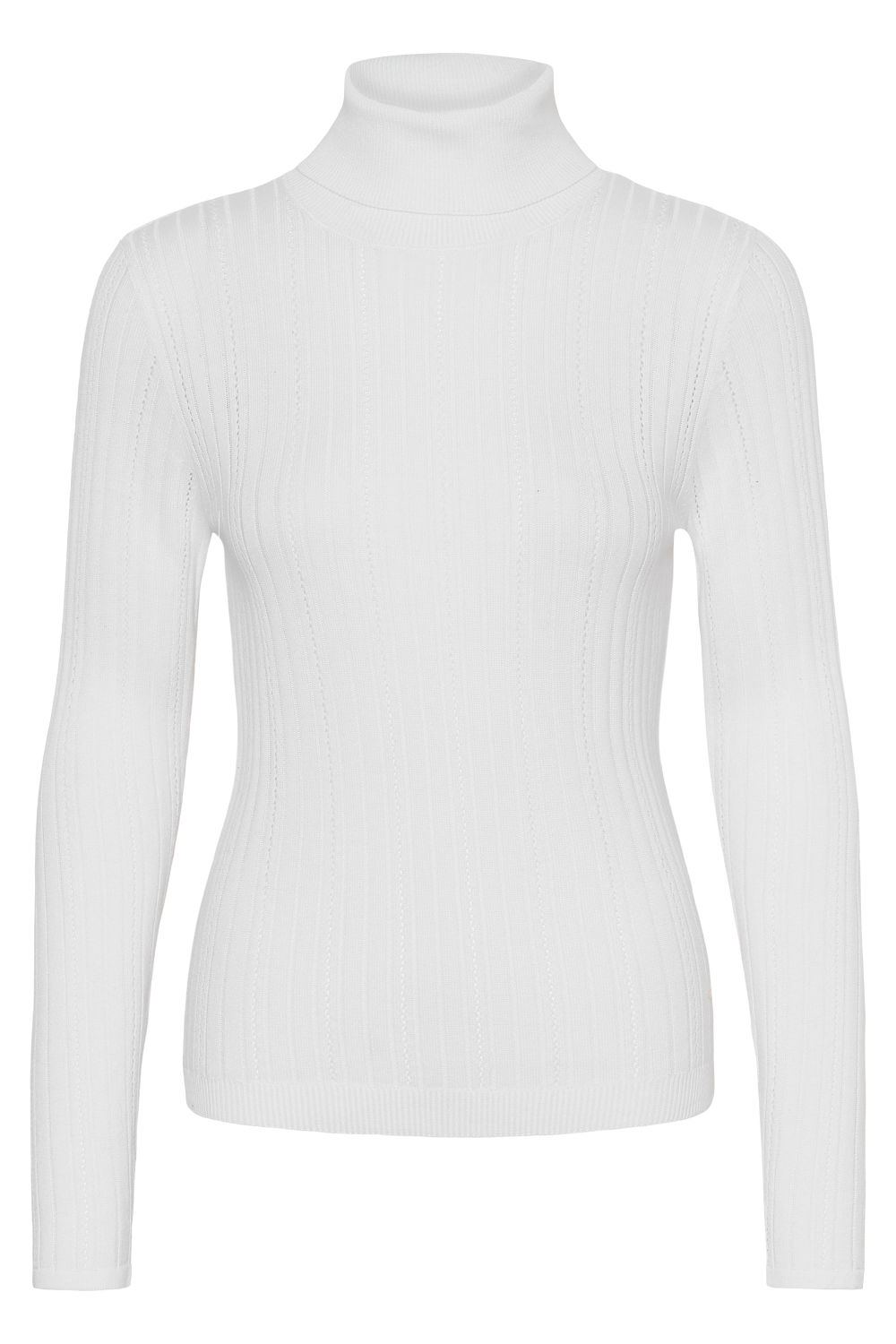 A cream turtleneck photographed against a light backdrop.