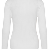 Back of a cream turtleneck photographed against a light backdrop.