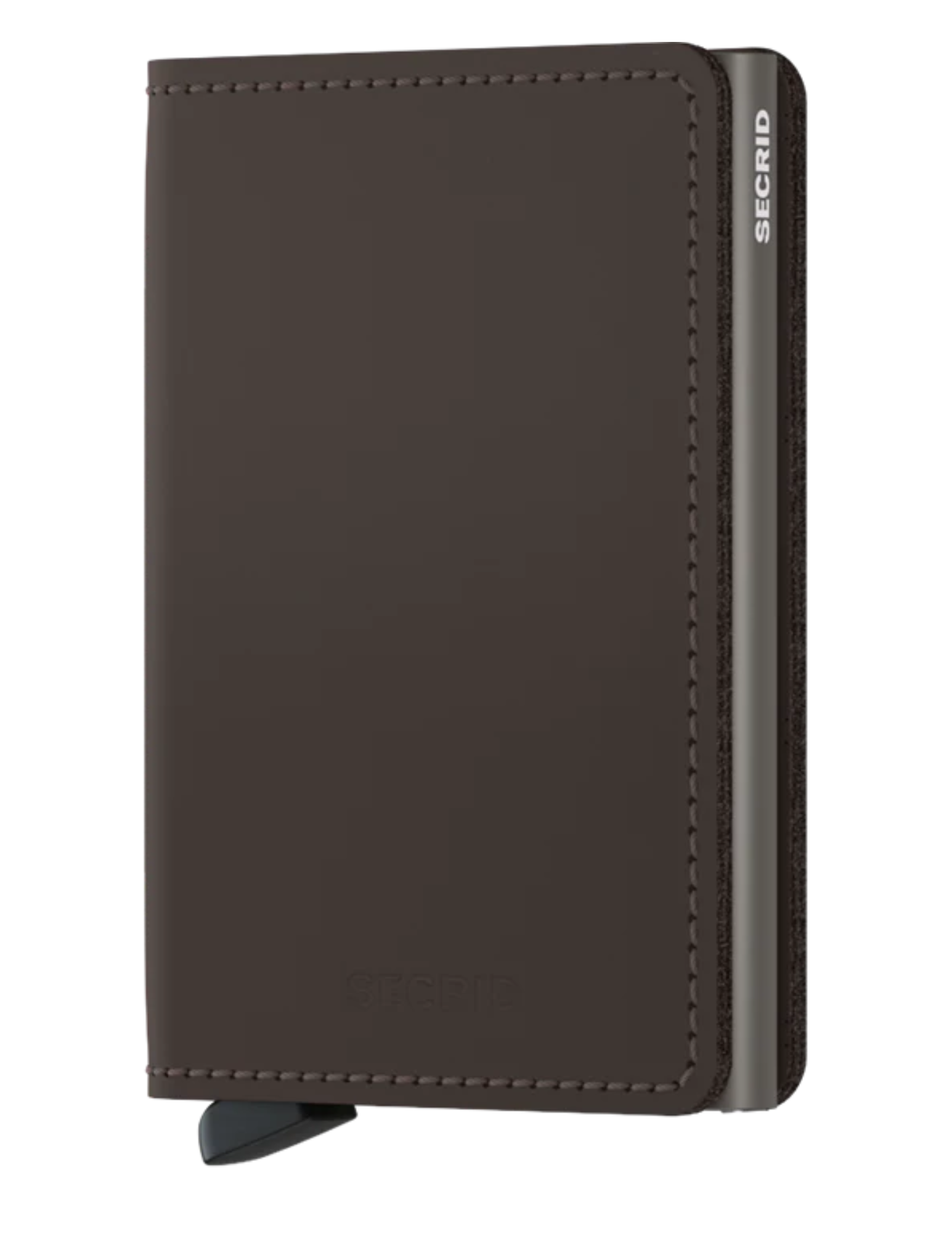 Its slim profile makes the Slimwallet fit perfectly into every pocket. The open exterior is cut extra wide to hold cards, banknotes and receipts. The Cardprotector mechanism allows you to slide out cards with one simple motion, while the aluminium protects your cards from bending, breaking and unwanted wireless communication.