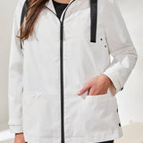 Tribal L/S Zip Front Rain Coat w/Hood