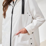 Tribal L/S Zip Front Rain Coat w/Hood