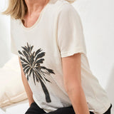 Tribal Short Sleeve Crew Neck Top w/Placement Print