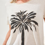 Tribal Short Sleeve Crew Neck Top w/Placement Print