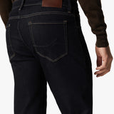 These jeans are made from the softest denim yet, that has a higher proportion of viscose and cotton for superior flexibility. Detailed with tonal hardware and contrast stitching, this mid-weight staple elevates any ensemble with its superior comfort, soft hand feel, and exceptional stretch.