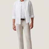 34 Heritage Courage Straight Leg Pants in Cream Cross Twill