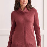 This sweater will instantly win you over with its chic cowl neckline and blended yarn fabric that cloaks you in comfort.