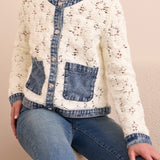 Tribal Mixed Media Crochet Jacket