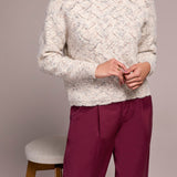 Tribal Mock Neck High Low Sweater
