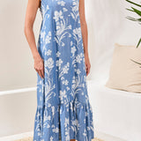 Tribal Maxi Dress w/Bottom Frill