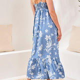 Tribal Maxi Dress w/Bottom Frill