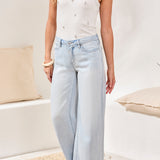 Tribal Audrey Hugging Flowy Wide Denim