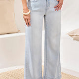 Tribal Audrey Hugging Flowy Wide Denim