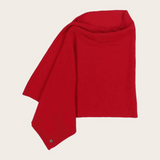 Red poncho photographed against a light background.