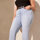 Tribal Sophia Curvy Micro Flare Crop Jean    7735O