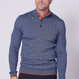 7 Downie St. Cable Quarter Button Sweater
