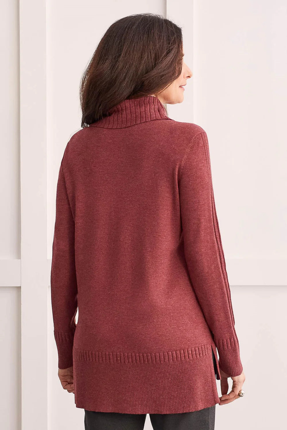 This sweater will instantly win you over with its chic cowl neckline and blended yarn fabric that cloaks you in comfort.