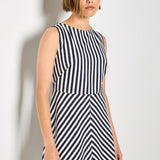 Apricot Stripe Fit And Flare Dress