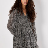 Apricot Paisley Print Ruffle Detail Dress 