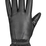 Black leather glove on a white background