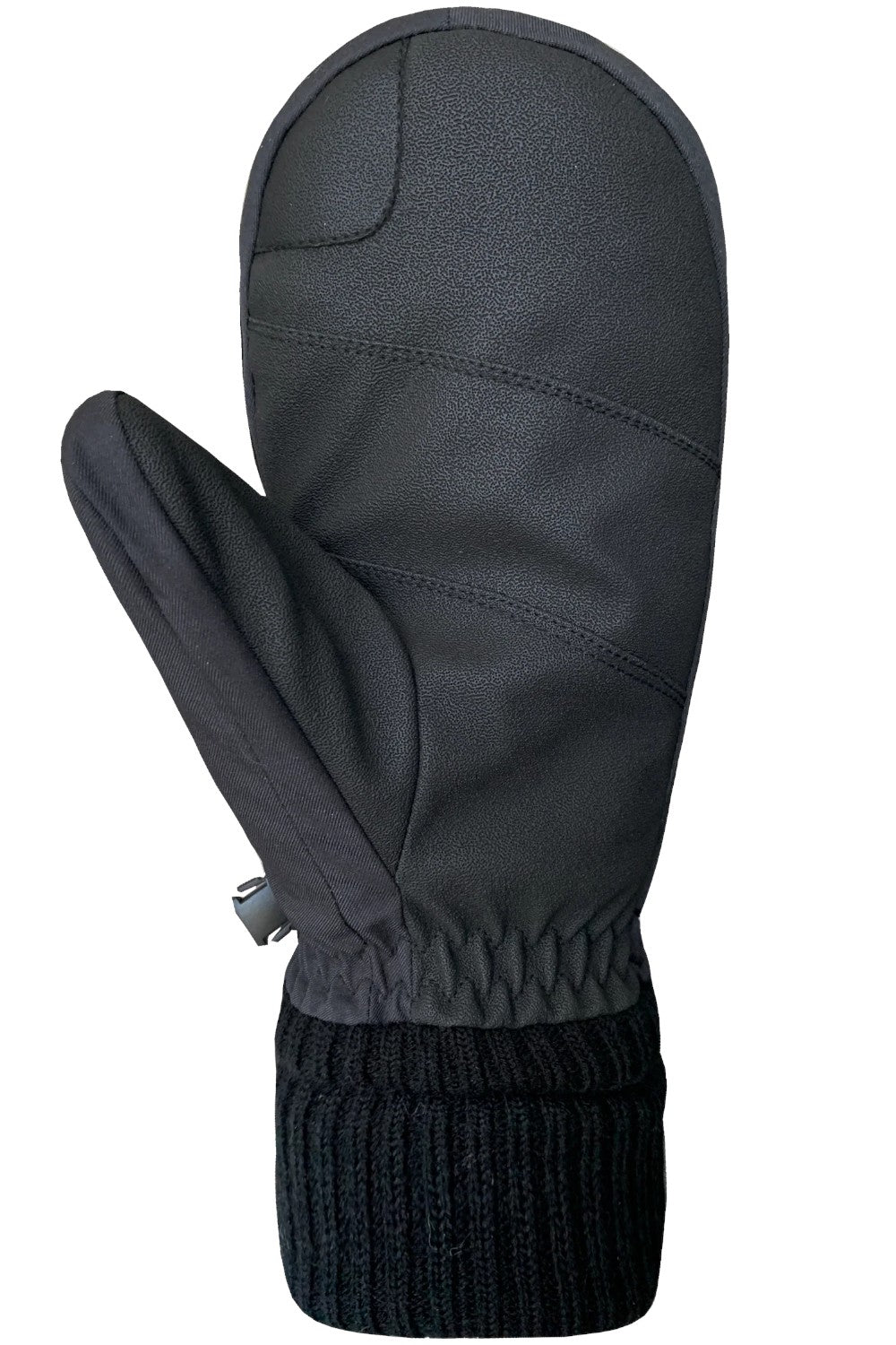Dark gray winter glove on a white background