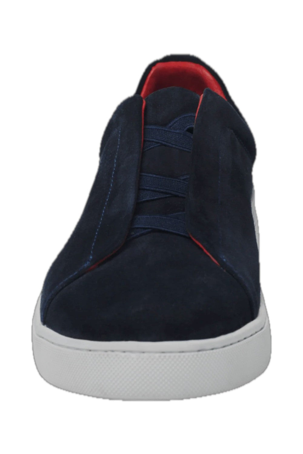 Discover our elegant navy blue suede sneaker, designed to combine comfort and versatility. The shoe features a vibrant red trim that adds a splash of color, making it a perfect choice for casual outings or sporting activities. Made from high-quality materials, this sneaker ensures durability while offering a comfortable fit for all-day wear. Enhance your shoe collection with this modern, chic design.