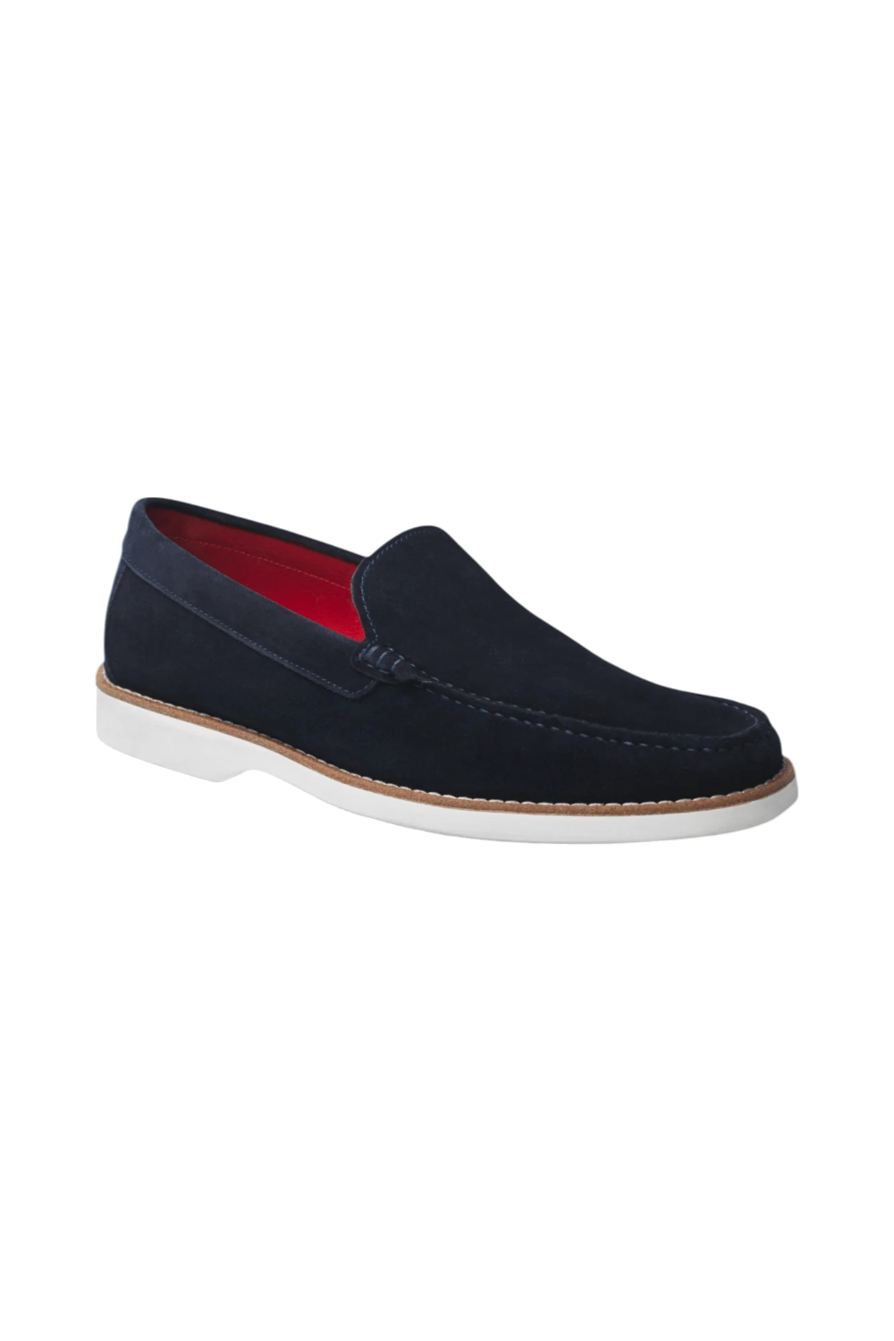 This elegant and refined navy blue loafer features a bold red sole, adding a modern touch to a classic design. Crafted from high-quality materials, it offers optimum comfort while being perfect for both formal and casual occasions. Its timeless style makes it a must-have for any sophisticated wardrobe.