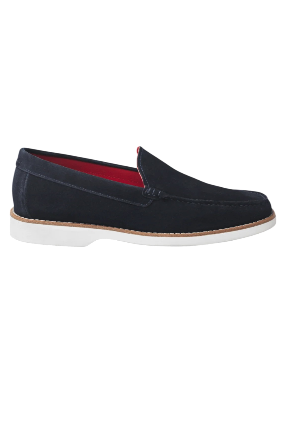 This elegant and refined navy blue loafer features a bold red sole, adding a modern touch to a classic design. Crafted from high-quality materials, it offers optimum comfort while being perfect for both formal and casual occasions. Its timeless style makes it a must-have for any sophisticated wardrobe.