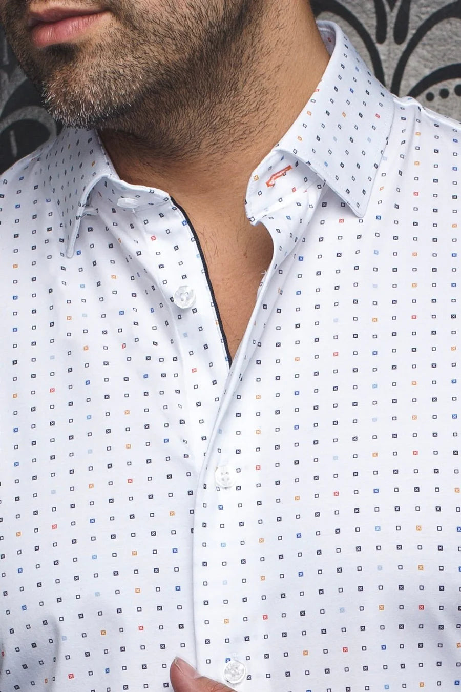 This is a collection of comfortable, performance stretch, fashionable dressy and casual shirts. Stand out from the crowd, thanks to Au Noirs cleaver use of contrasting patterns and sophisticated details. Comfortable with a high quality, performance stretch cotton fabric.&nbsp;