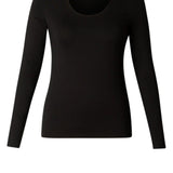 Black long-sleeve shirt on a white background