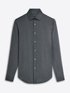 James long-sleeved shirt in OoohCotton with point collar, French placket, adjustable notched cuffs, genuine shell buttons and a curved hemline. 