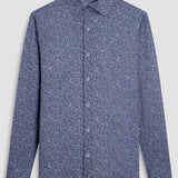 The James OoohCotton long-sleeved shirt in leaf print features a point collar, mother-of-pearl buttons, and a curved hem for a sleek tucked or untucked look. The notched cuffs are adjustable to allow for customized fit and also convertible to accommodate cufflinks. OoohCotton® is a performance, double-mercerized, wrinkle-resistant, breathable, and easy-care cotton blend with 8-way stretch, quick-dry, and thermal comfort properties.