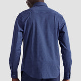The Jules OoohCotton long-sleeved shirt in geometric print features a hidden button-down collar, mother-of-pearl buttons, and a curved hem for a sleek tucked or untucked look. The notched cuffs are adjustable to allow for customized fit and also convertible to accommodate cufflinks. OoohCotton® is a performance, double-mercerized, wrinkle-resistant, breathable, and easy-care cotton blend with 8-way stretch, quick-dry, and thermal comfort properties.