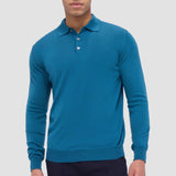 This timeless polo sweater in 100% extra fine merino wool with Harmony 4.0 special finish is made in Italy and features a classic three button placket and ribbed cuffs, and waistband. Unequalled in softness and comfort, it is made with a high twist yarn that is breathable, hygroscopic, water-repellent, machine washable, and crease-proof, ensuring long-lasting performance wash after wash.