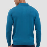 This timeless polo sweater in 100% extra fine merino wool with Harmony 4.0 special finish is made in Italy and features a classic three button placket and ribbed cuffs, and waistband. Unequalled in softness and comfort, it is made with a high twist yarn that is breathable, hygroscopic, water-repellent, machine washable, and crease-proof, ensuring long-lasting performance wash after wash.