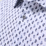 The Miles OoohCotton short-sleeve shirt in toucan print features a point collar, mother-of-pearl buttons, and a curved hem for a sleek tucked or untucked look. OoohCotton is a performance, double-mercerized, wrinkle-resistant, breathable, and easy-care cotton blend with 8-way stretch, quick-dry, and thermal comfort properties.