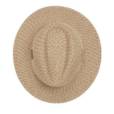 Beige hat with a band on a white background